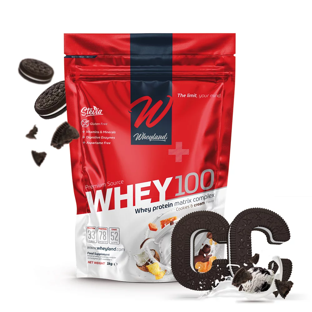 Whey100 - 1kg (Cookies & Cream) - Wheyland Srbija